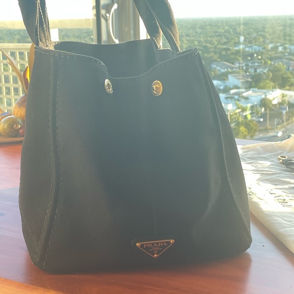 Prada Black Denim Tote w/ Detachable Strap - Picture 3 of 10